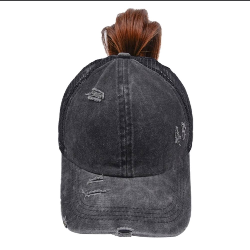 EUC Distressed CC Ponytail Hat